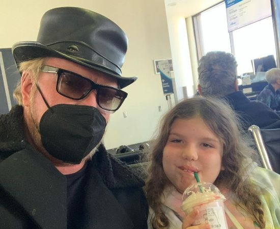 Jake Busey with his daughter, Autumn Rosalia Busey. 
